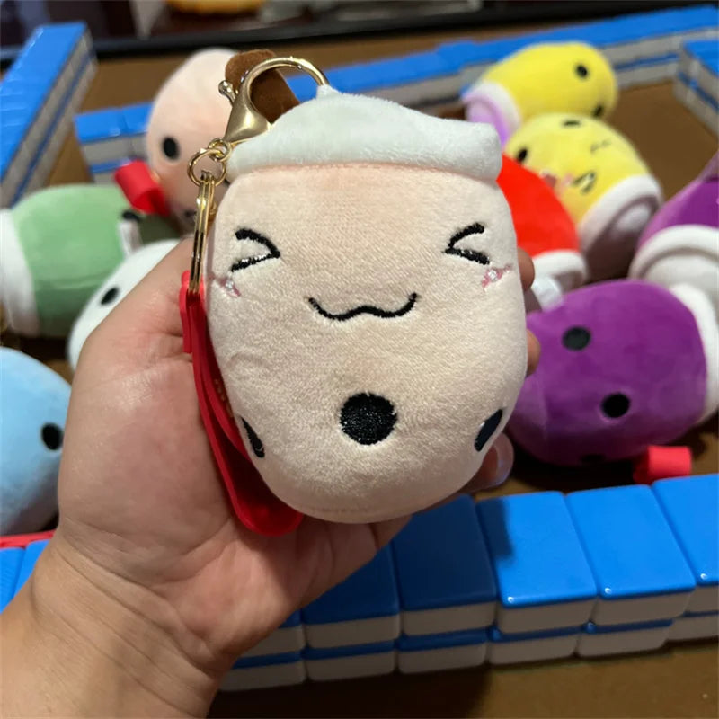 Lovely Bubble Tea Keychain Soft Plush Toy Keychain Stuffed Boba Doll Cute Backpack Decoration Best Birthday Xmas Gift for Girls