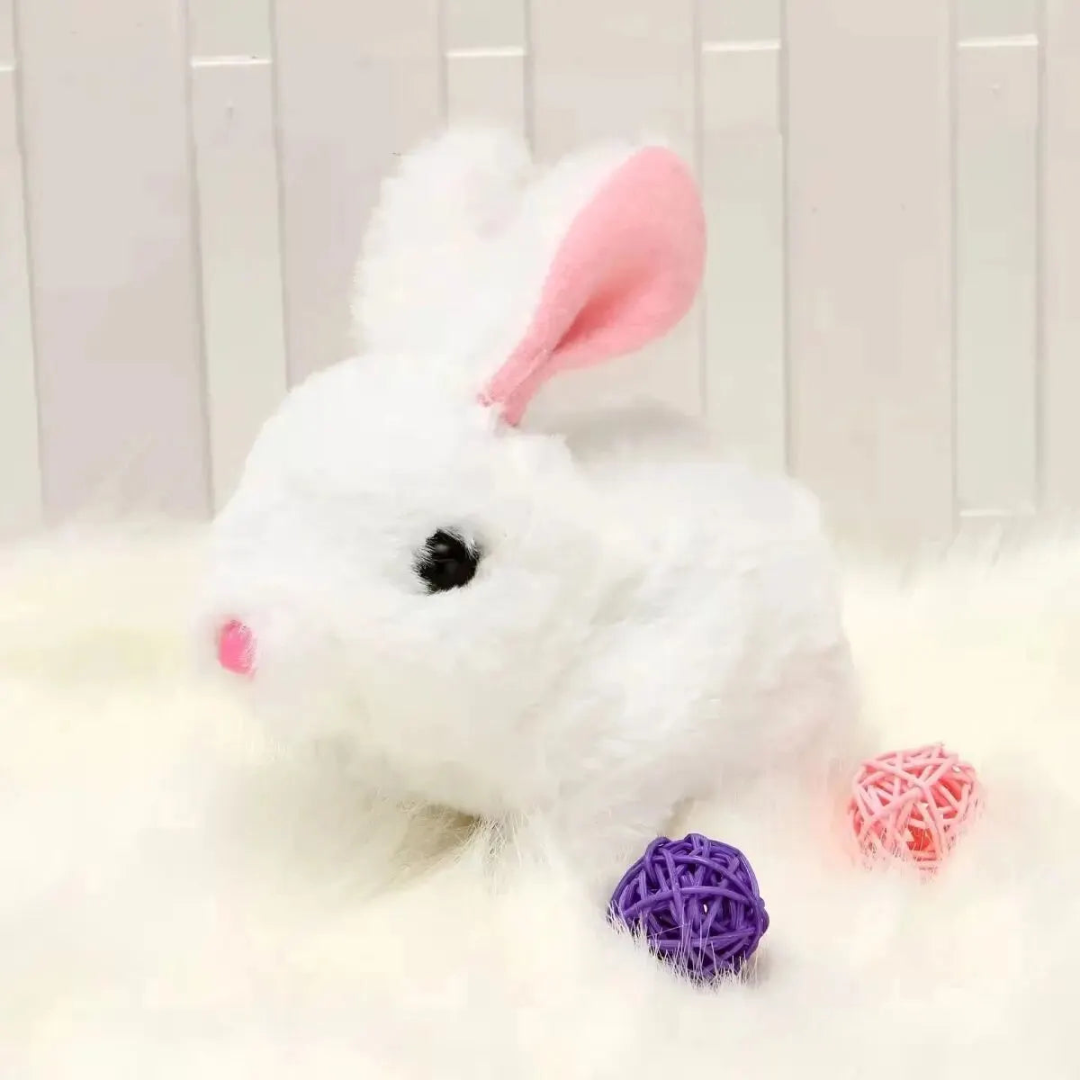 Long-haired Bunny Electric Plush Toy Soft Plush Simulation Shape Small Animal Doll Battery Interactive Children's Favorite Gift