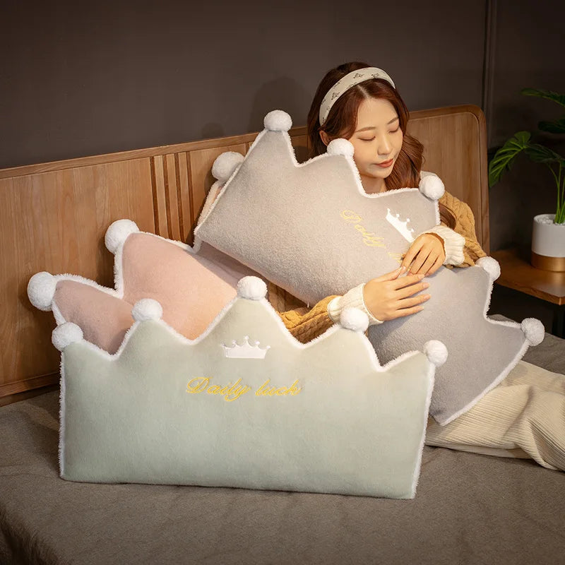 ins Crown Shaped Giant Pillow Stuffed Soft Colorful Seat Cushion Home Bed Sofa Baby Girls Sleepy Pillow Kawaii Valentine Gift