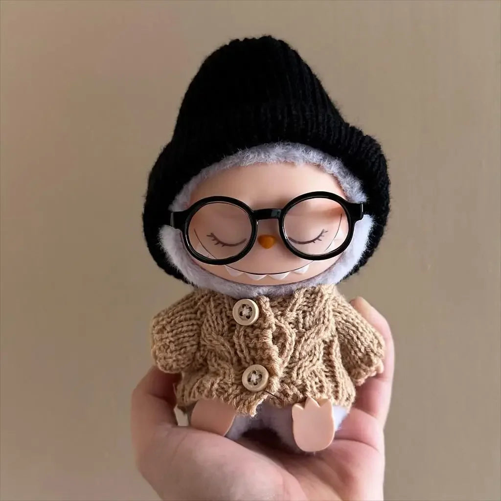 17cm Mini Plush Doll'S Clothes Outfit Accessories For Korea Kpop Exo Labubu Idol V1 V2 black sweater clothes set Clothing Gift