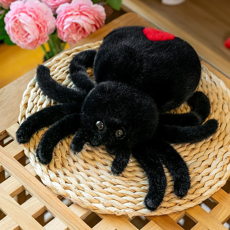 Simulation Black Spider Jumping Spider Doll Crawling Pet Doll Plush Cute Reptile Plush Toy Super Cute Doll