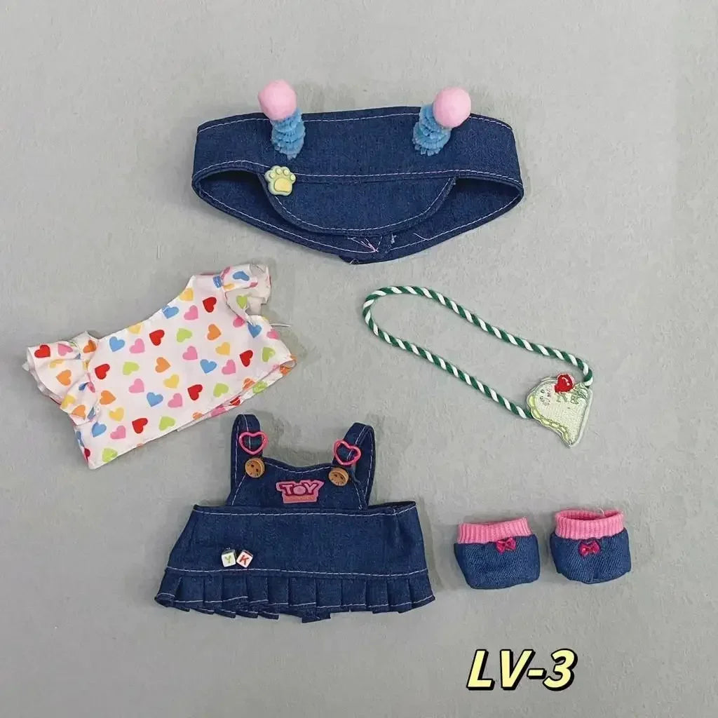 Doll dress up Lolita maid cute princess small skirt casual suit for Baby Three V3/ 20cm cotton doll clothes no doll