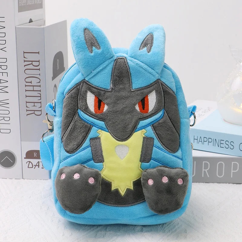 Pokemon Plush Toys Crossbody Bag Cute Gengar Rowlet Pikachu Lucario Eevee Mimikyu Fashion Mobile Phone Bag  Peluche Dolls Gifts