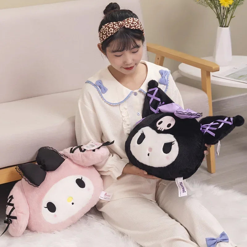 Sanrio My Melody Kuromi Plush Doy Toy Cartoon Car Seat Headrest Chair Neck Pillow Cushion Decoration Sanrio Girls Toys Gifts