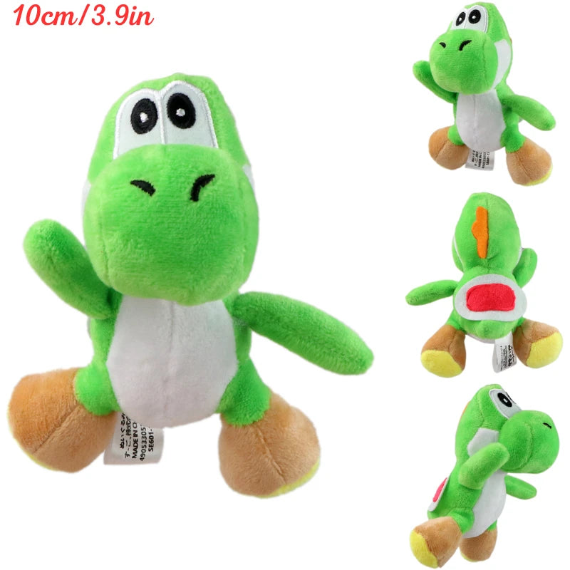 Kawaii Mario Bros Super Star Green Yoshi Mushroom Plush Keychain Cute Anime Triple Bananas Mario Luigi Hat Peluche Dolls Pendant