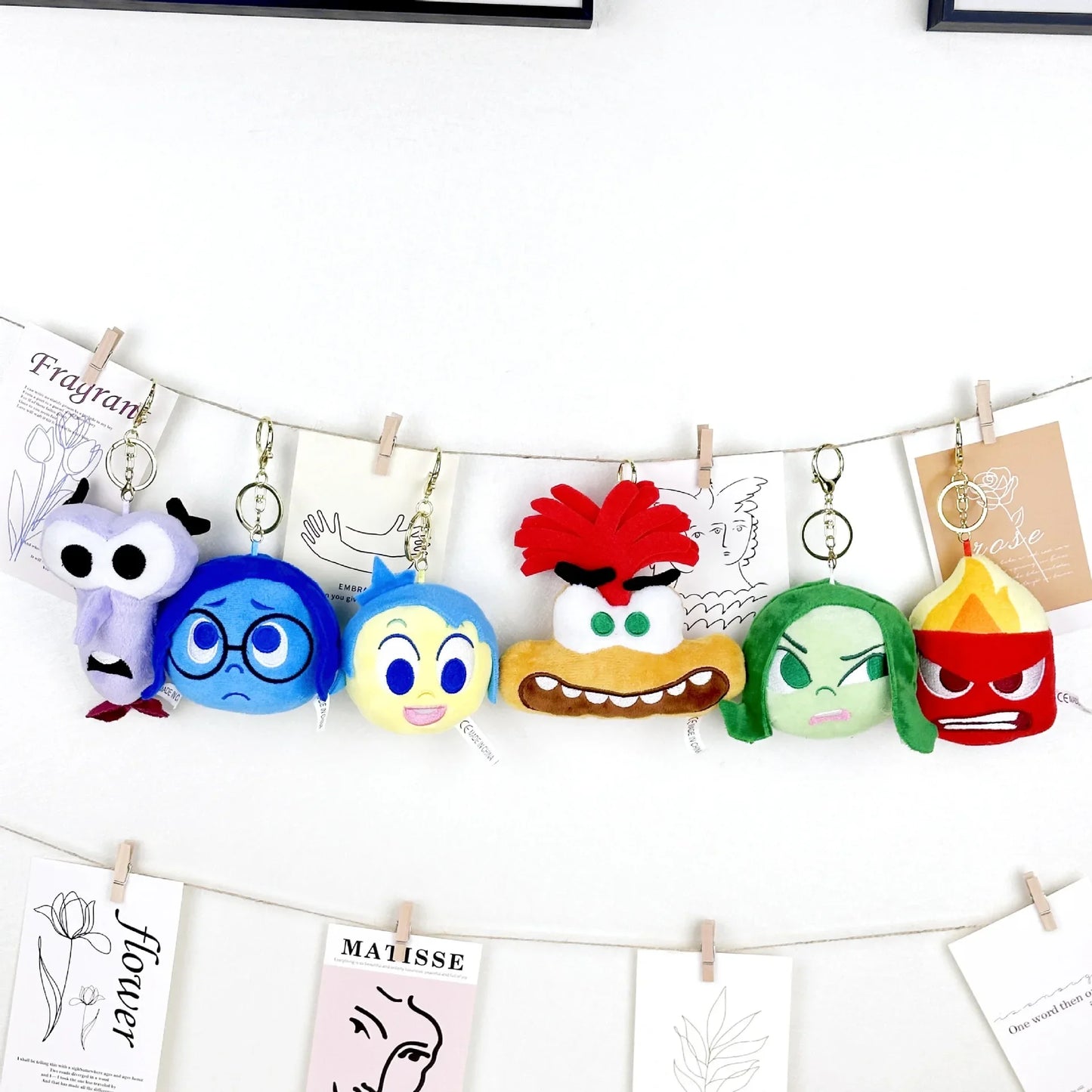 Animation Character Plush Keychain Sadness Fear Joy Doll Inside Out 2 Children's Birthday Christmas Gift Series Toys