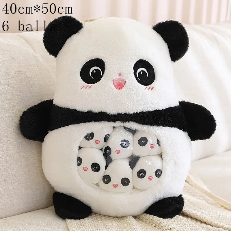 New Plush Pudding Bag Candy Bag Mini Balls Panda Koala Capybara Yellow Bear Dolls Animals Plush Pillow Birthday Gift for Kids