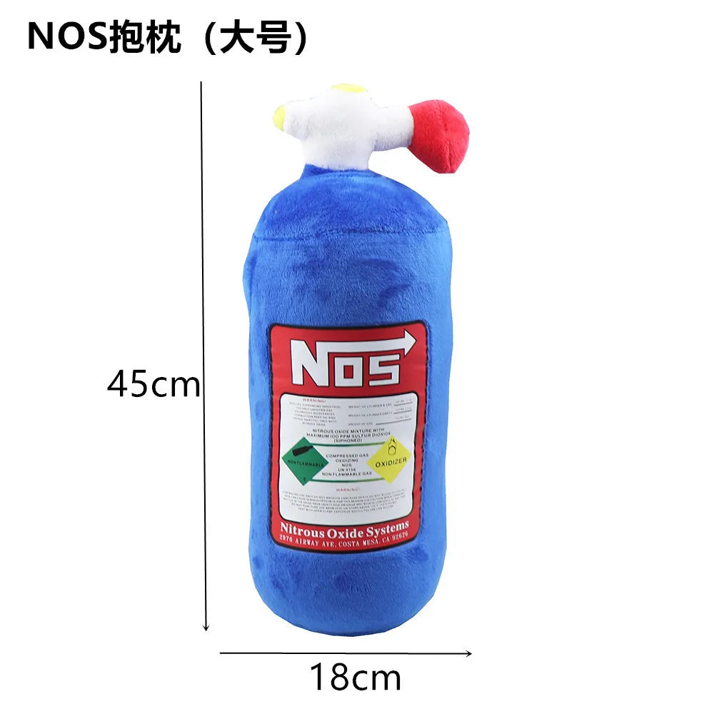 2023 NOS Nitrous Oxide Bottle New Plush Toys Pillow Stuffed Soft Turbo JDM Cushion Gifts Car Decor Headrest Backrest Seat Neck