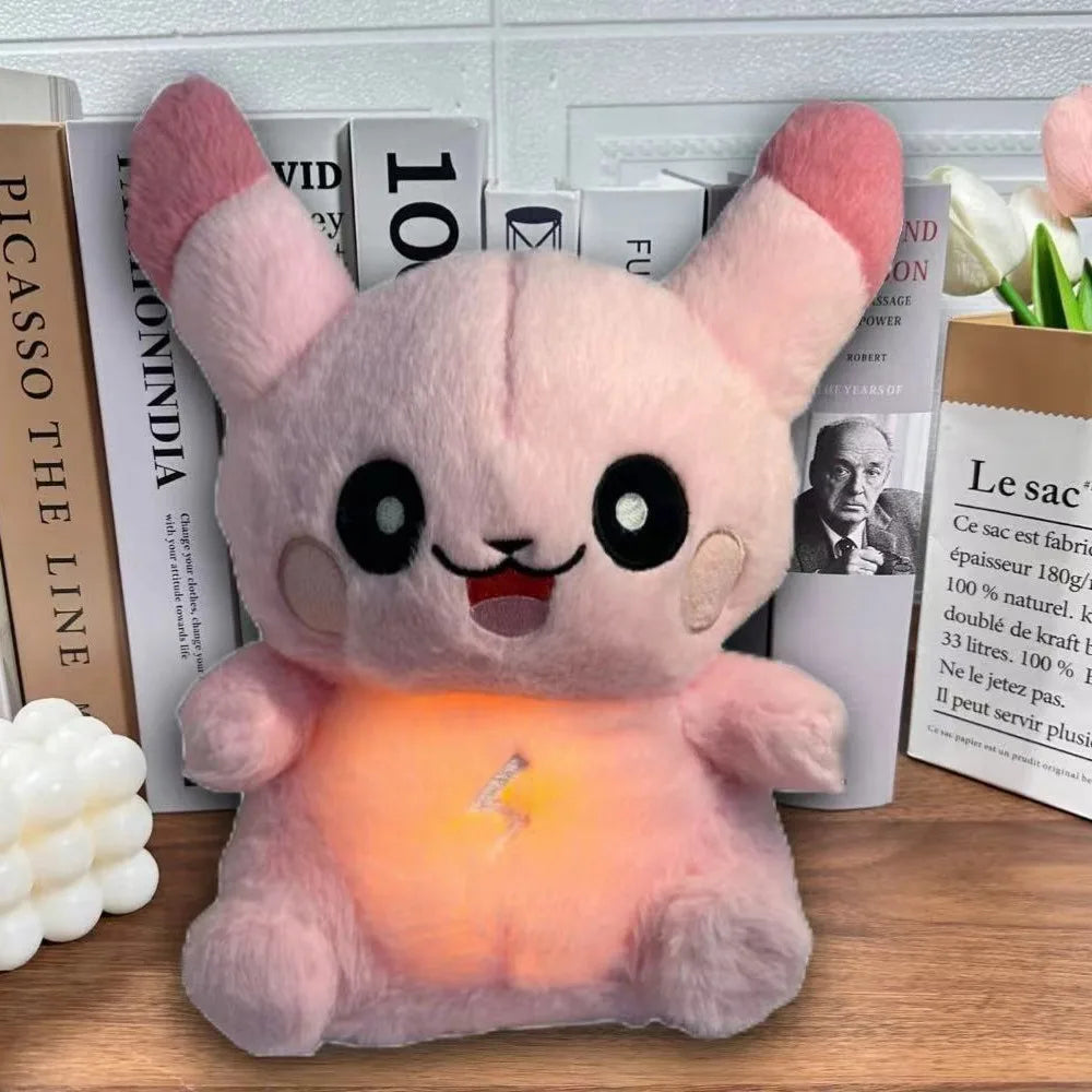 Pokemon Pikachu Plush Doll Breath Child Peluche Kawaii Soothes Toy Anime Baby Music Light Sleep Toys Model Boys Girls Xmas Gifts