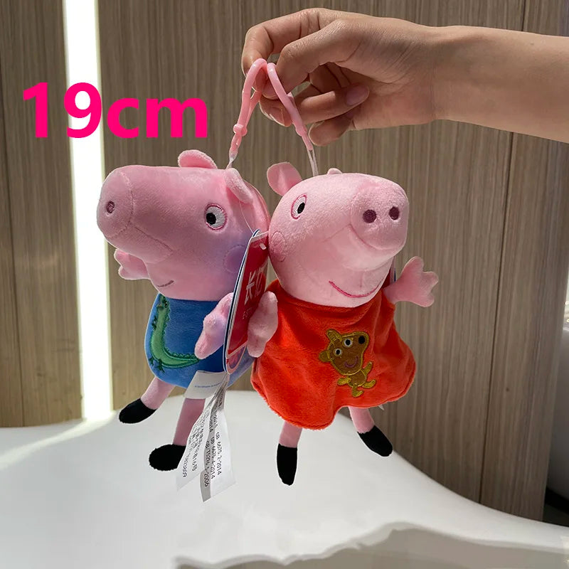 2pcs/set Genuine Peppa Pig kids Plush Toys peppa with Teddy bear George with Dinosaur Soft Stuffed Dolls Kids Toys original box