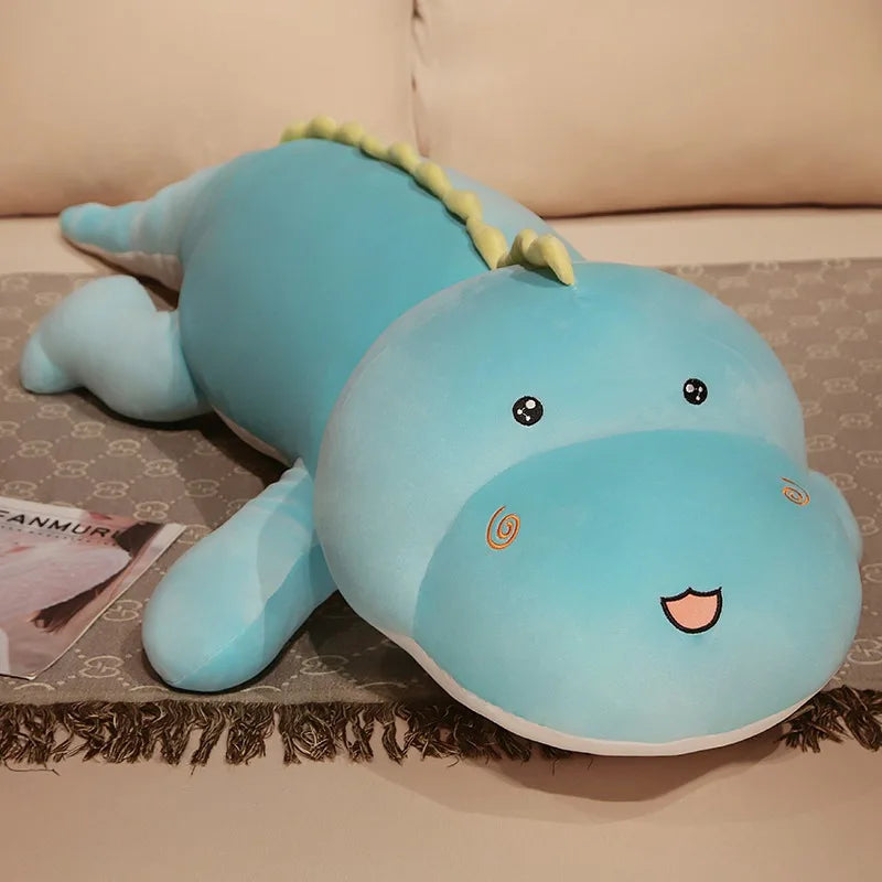 80cm-150cm Huggable Big Long Cute Dinosaur Plush Toy Soft Cartoon Animal Crocodile Stuffed Doll Boyfriend Pillow Girls Gift