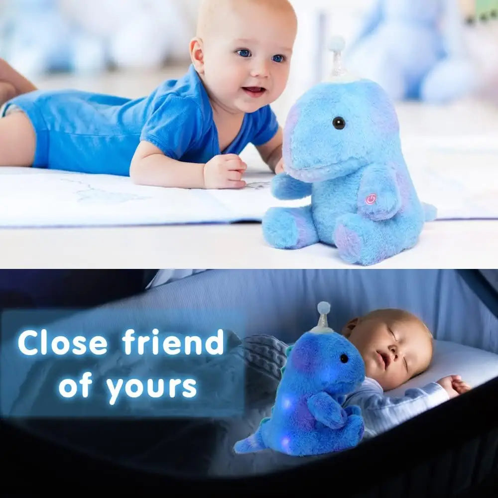 Tezituor Light Up Dinosaur Stuffed Animal Soft Cute Night Light Dinosaur Plush Toys with Colorful Light Gift for Kids