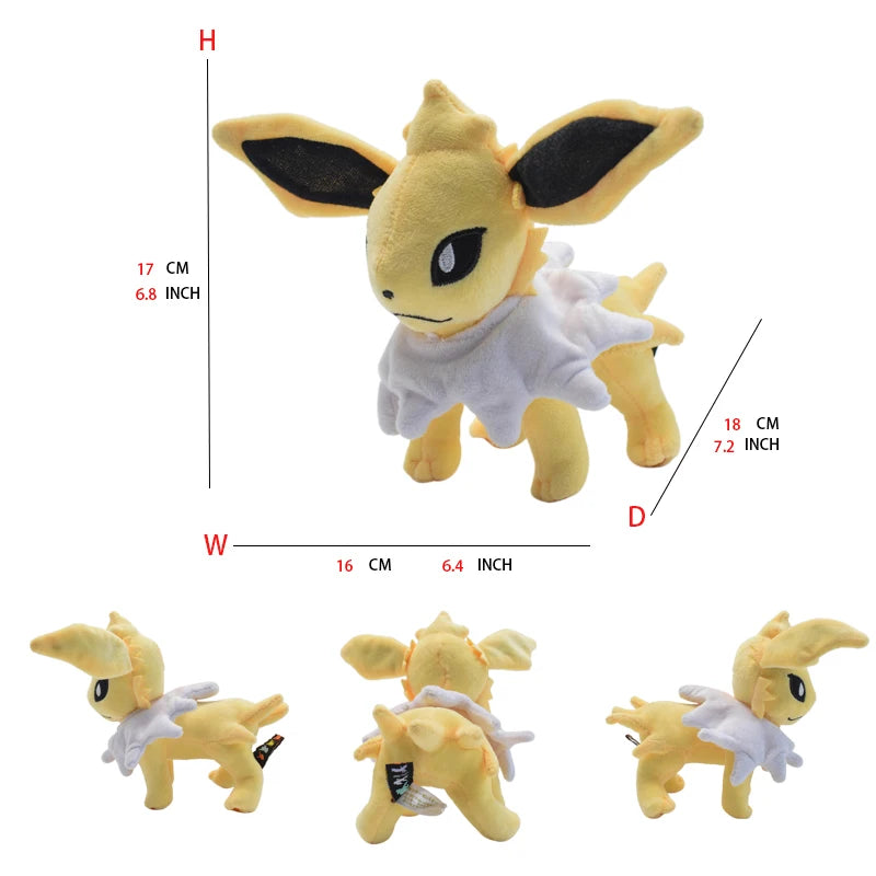 Jolteon Peluche Pokemon Plush Toys Cartoon Cute Dolls Kawaii Stuffed Dolls Birthday Christmas Gift For Kids Friends Collection