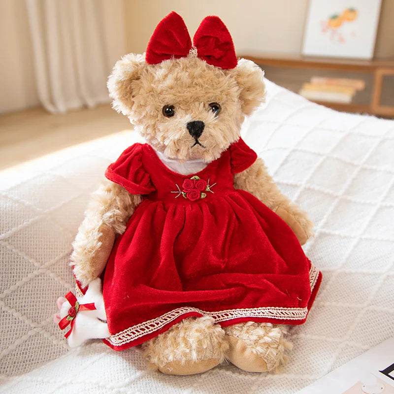 1pc 40cm Lovely Teddy Bear Wearing Skirt Plush Toys Stuffed Dolls Toy Kids Baby Girls Children Girl Birthday Christmas Present