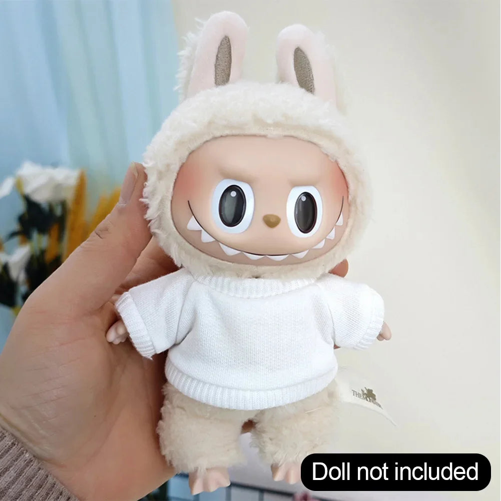 Mini Plush Doll'S Clothes Outfit Accessories For Korea Kpop Exo Labubu Idol T-shirt overalls slippers glasses Clothing Gift