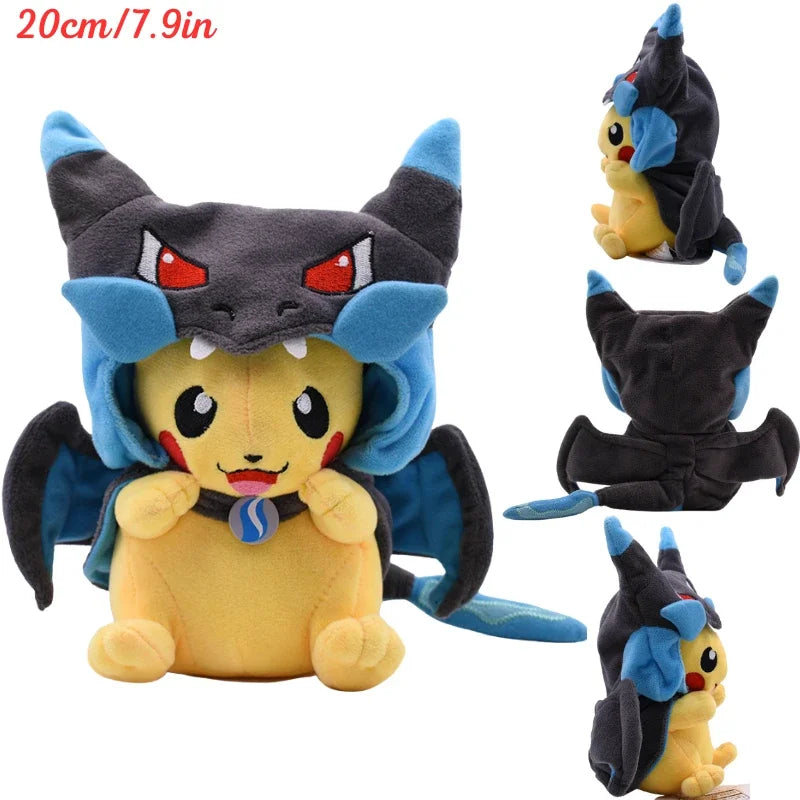 Pokemon Pikachu Cosplay Plush Toys Charizard Snorlax Garchomp Tyranitar Hydreigon Anime Eevee Lapras Morpeko Peluche Doll Gifts