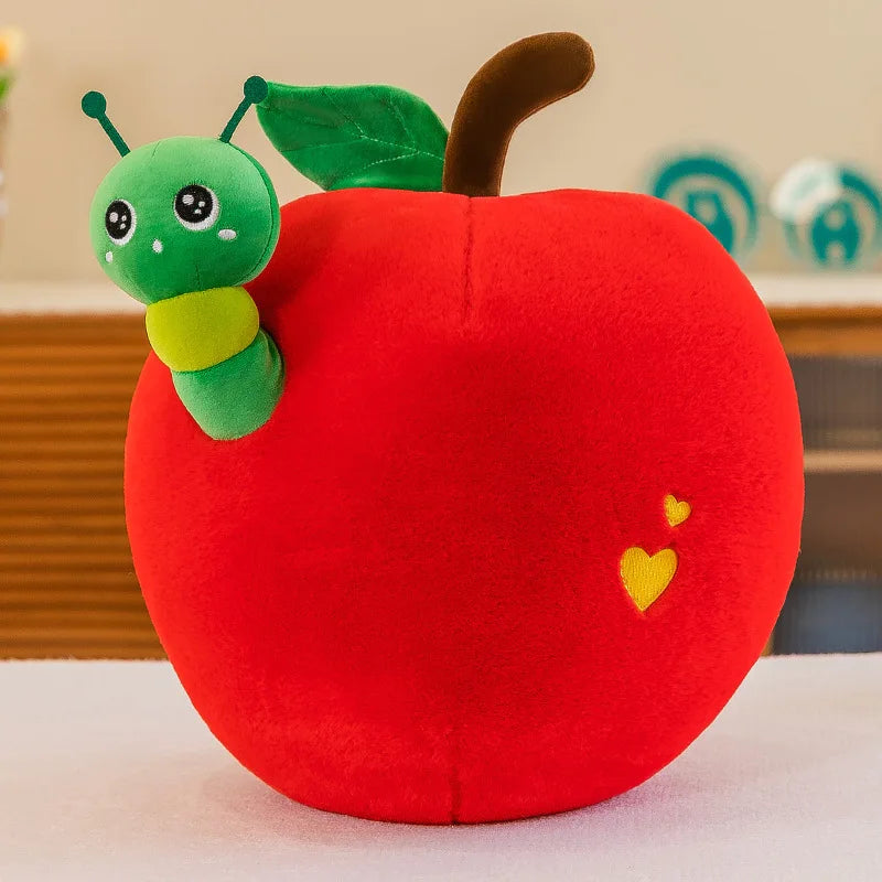 Kawaii Funny Halloween Soft Stuffed Plants Fruits Dolls Persimmon Mangosteen Apple Dolls Plush Food Toys Funny Gift For Kids