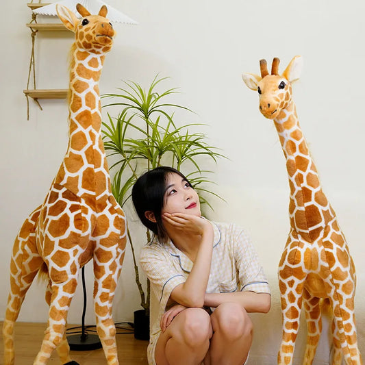 50-140cm High Quality Giant Real Life Giraffe Plush Toys Stuffed Animal Doll Soft Kids Children Baby Birthday Gifts Room Decor