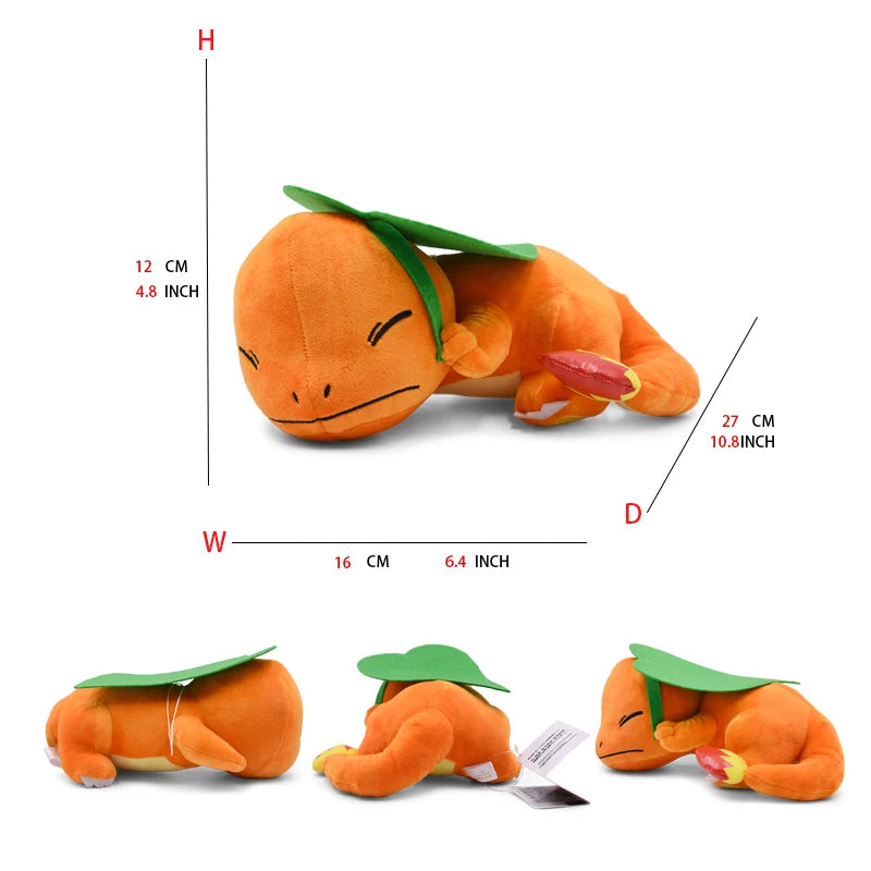 TAKARA Tomy Original Pokemon Plush Sleep Charmander Pillow Soft Stuffed Animal Toys Kawaii Anime Dolls Christmas Birthday Gift