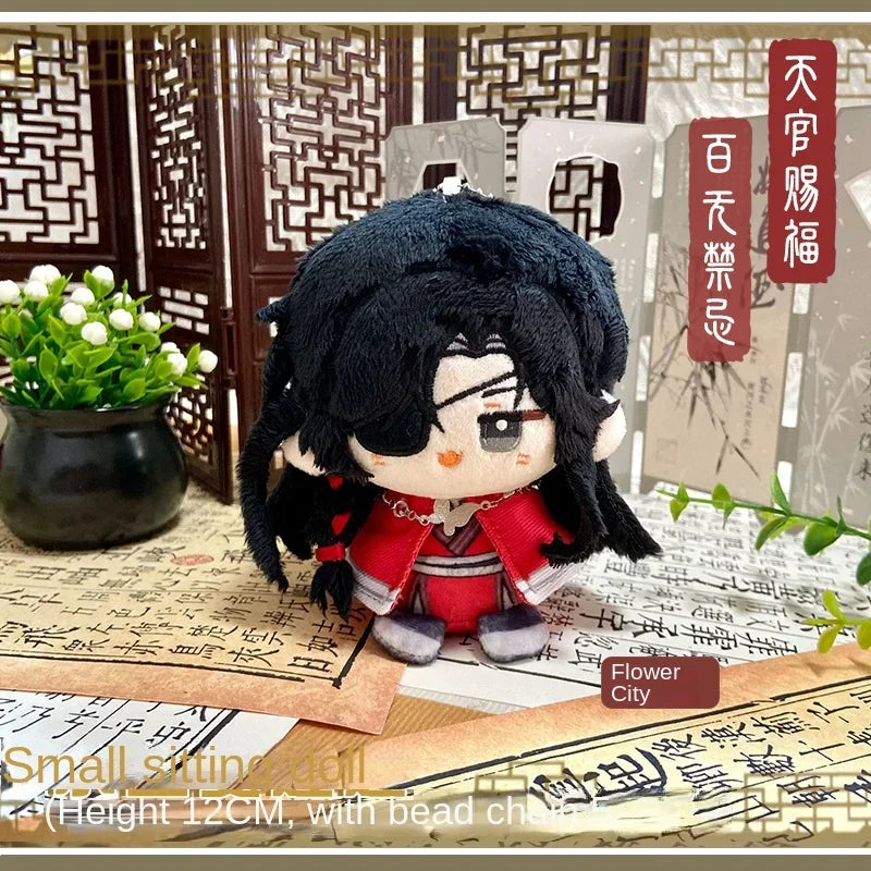 Heaven Officials Blessing Anime Figure Hua Cheng Xie Lian Plush Doll Kawaii Sitting Posture Q Vesion Pendant Stuffed Toy Gift