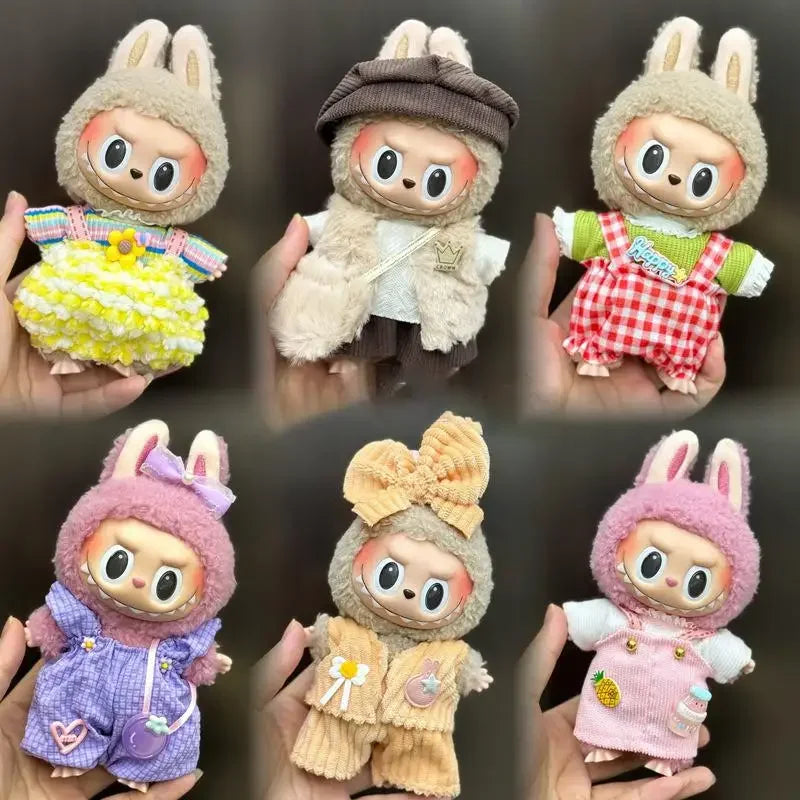 Mini Plush Doll'S Clothes Outfit Accessories For Korea Kpop Exo 15-17cm Labubu Idol V1 V2 Overalls set Clothing Gift