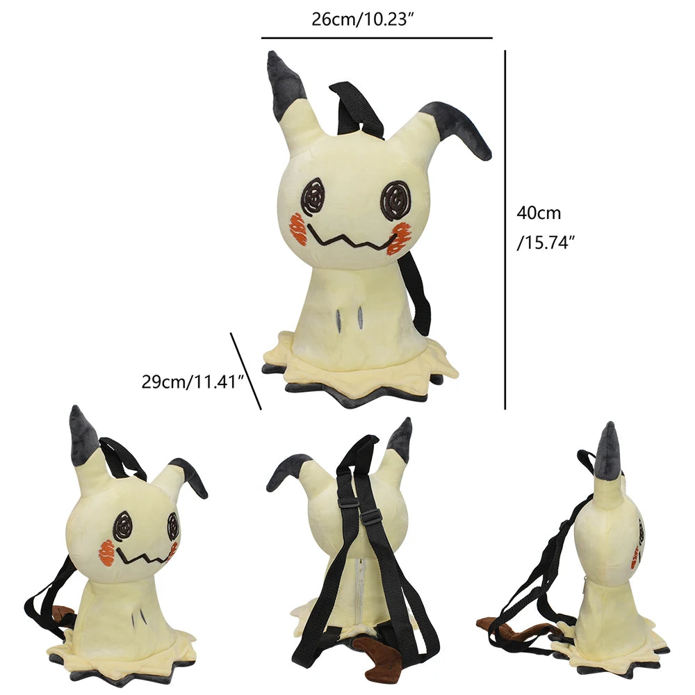 New Pokemon Pikachu Snorlax Eevee Mimikyu Mew Gengar Charizard Piplup Slowking Plush Backpack Toy for Boys Girls Doll Gift