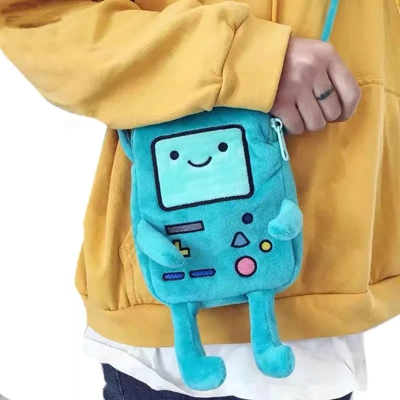 Cartoon Finn&Jake Figure Crossbody Bag Plush Coin Bag Phone Bag Anime BMO&Bag Stuffed Toys For Children Girls Boy Birthday Gifts