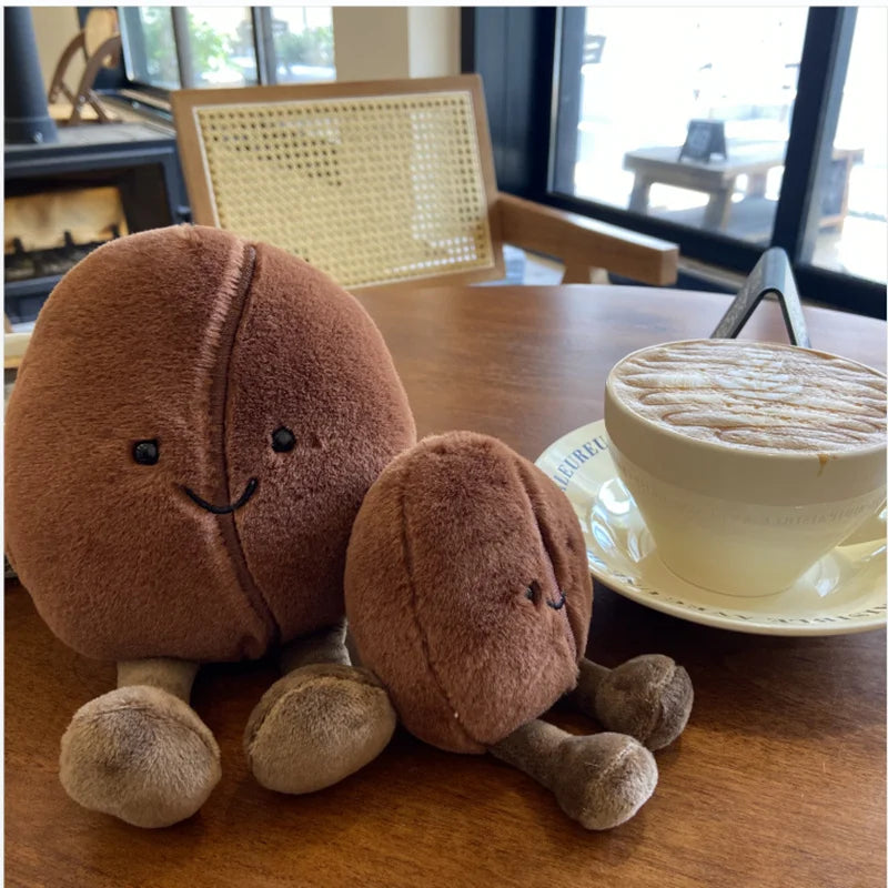 Simulated Coffee Bean Plush Toys Funny Food Bean Plushie Doll Pillow Soft Cartoon Stuffed Toys Children Girls Gifts Home Decor