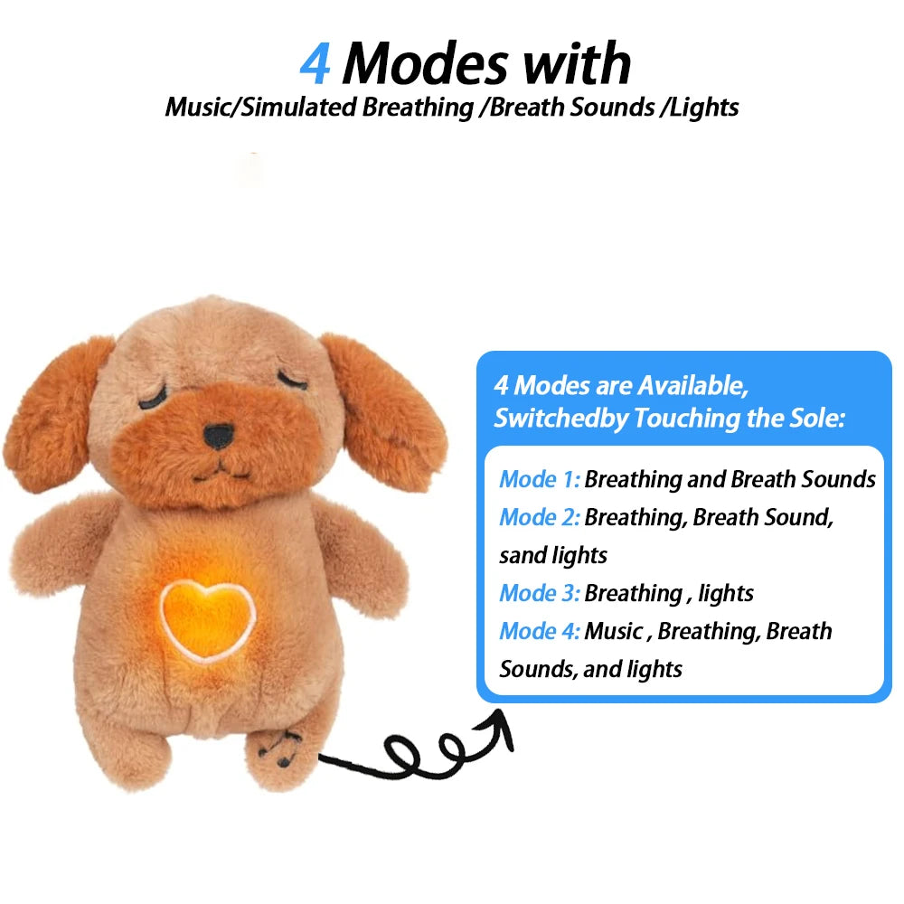 4 MODES Original Sleeping Time Baby Breathing Anxiety Relief Capybara Sensory Toys with Hug Stuffed Plush Capybara and Otter Toy