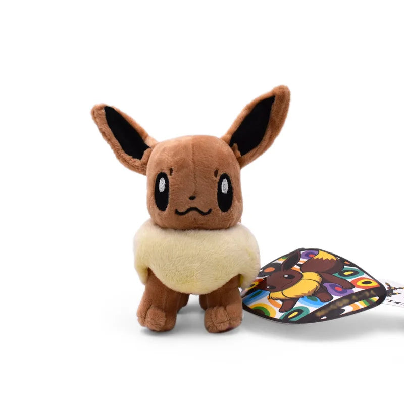 TAKARA TOMY Anime Cartoon Pokemon Eevee Pikachu Plush Toy Collection Evolution Set Stuffed Doll Christmas Birthday Gift