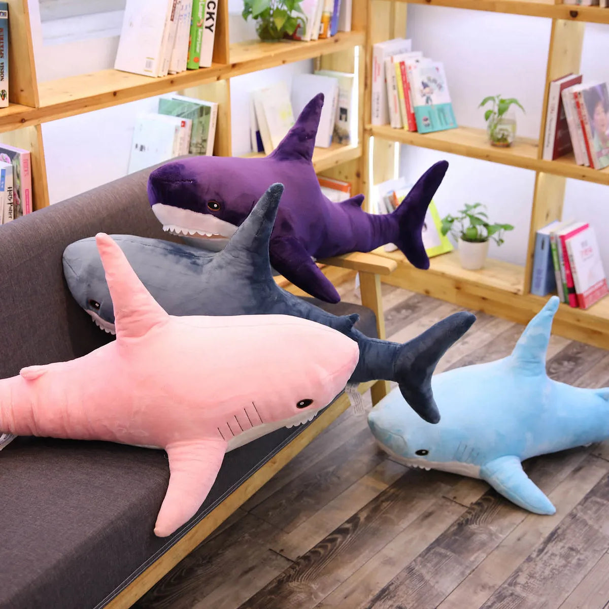 140CM Big Soft Simulation Cute Shark Plush - Plushy Mart