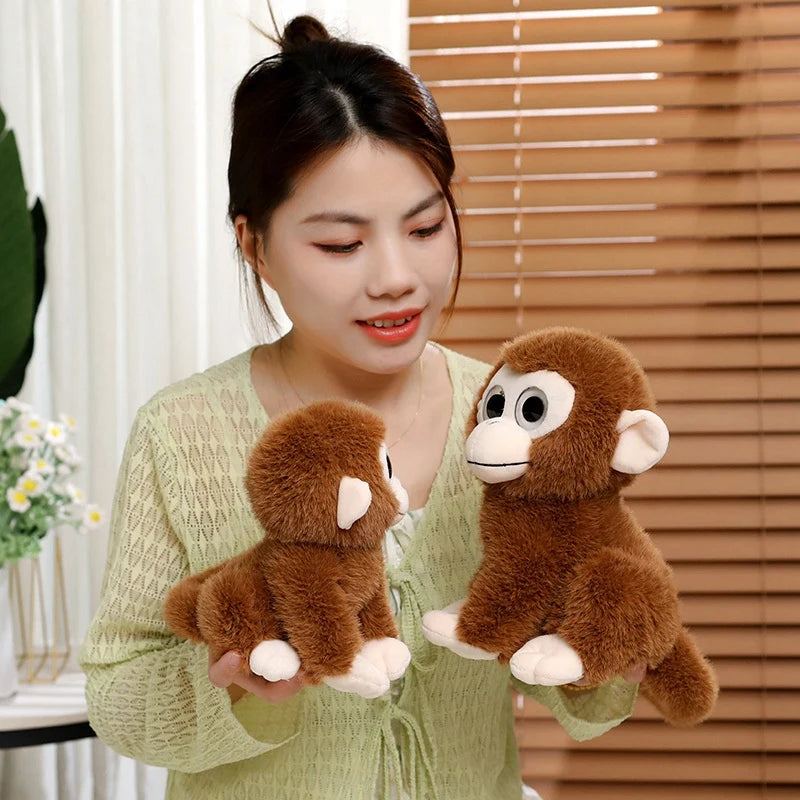 Simulation Big-eyed Smile Monkey Plush Toy Soft Stuffed Long Tail Monkey Doll Home Decoration Birthday Gift For Children