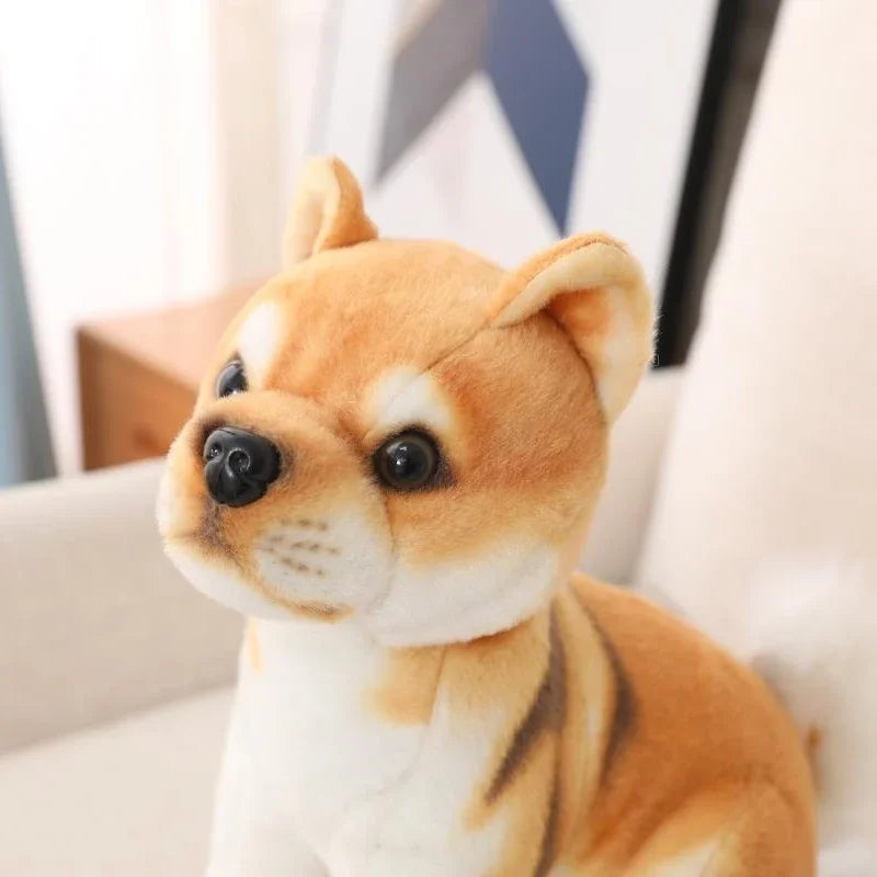 Soft Realistic Dog Plush Toy Funny Simulation Stuffed Little Shiba Inu Puppy Dolls Lovely Birthday Gift for Baby Kids Girls