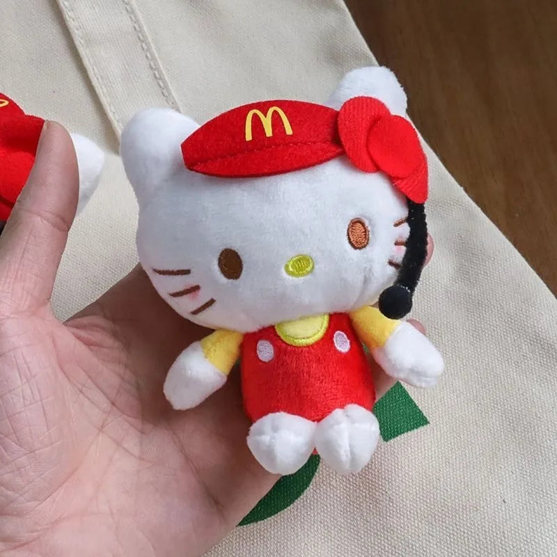 Sanrio Animation Peripheral McDonald's Hello Kitty Plush Doll Car Keychain Student School Bag Pendant Couple Holiday Gift