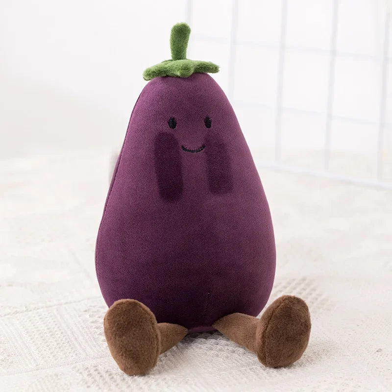 Fruit Plush Toy Stuffed Eggplant Honey Peach Banana Pear Plush Pillow Soft Food Plush Peluche Kids Birthday Gift