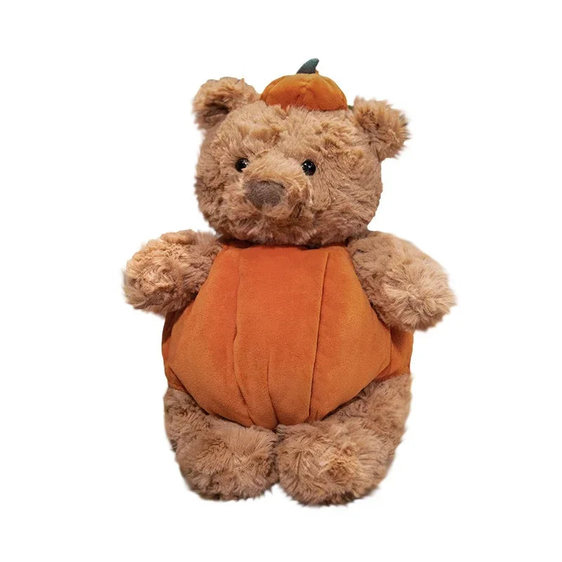 30cm Cute Creative Bear Pumpkin Wearing Suit Can Take Off Stuffed Lovely Bear Halloween Celebration Birthday Holiday Gift