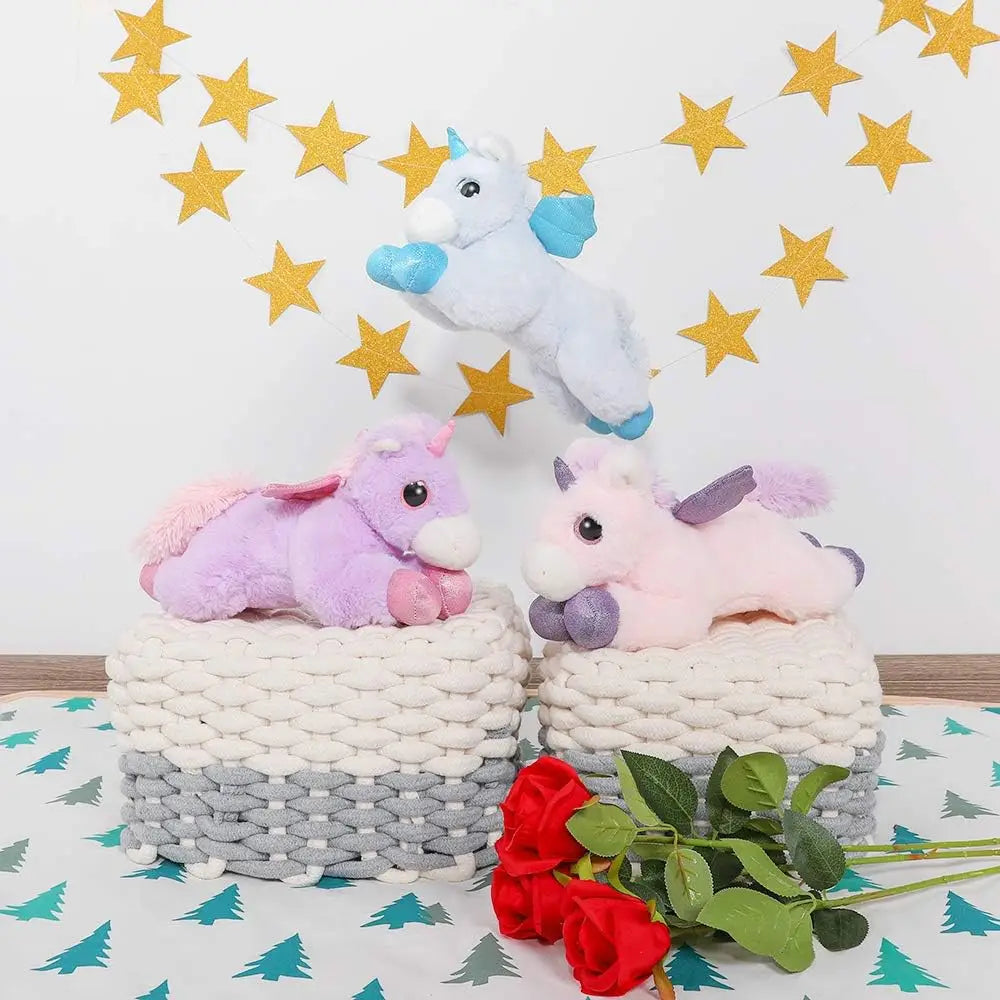 Unicorn Stuffed Animals 3 Piece Cute Unicorn Plush Toys Soft Gift for Kids Girlfriend,11.4inch