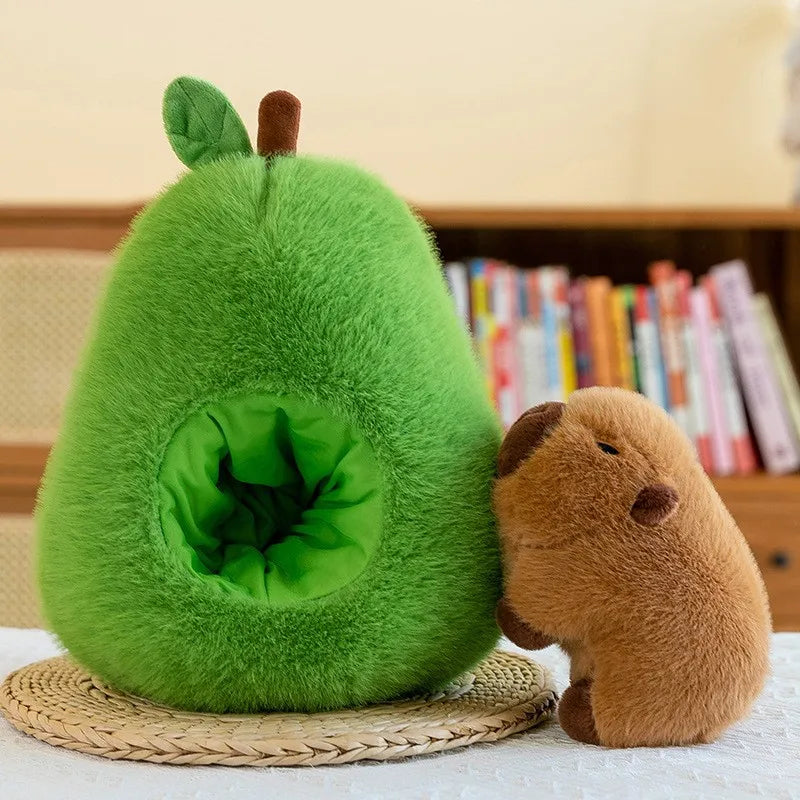 New Avocado Capybara Plush Toy Simulation Capibala Anime Fluffty Toy Cute Animals Stuffed Pillow Doll Birthday Gift Toy for Kids