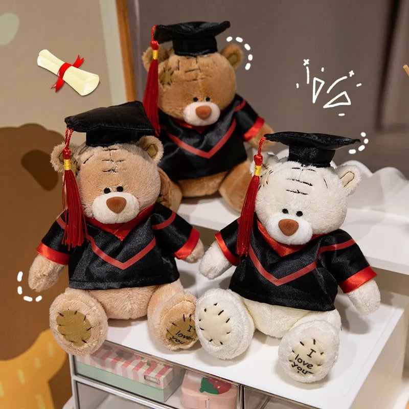 Cute Doctor's Clothing Bear Doll Graduation Patch Bear Plush Doll Stuffed Plush Toy For Birthday Graduate Gifts For Student Kids