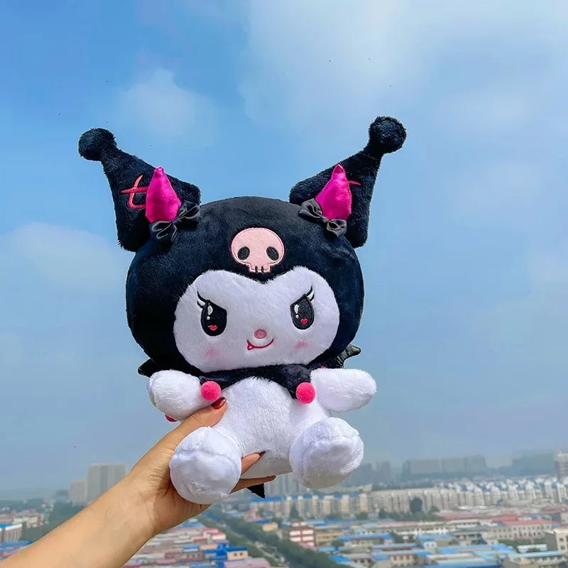 80cm Big Size New Sanrio Demon Kuromi Plush Toy Angel Purple Doll Cartoon Cushion Kawaii Pillow Children's Christmas Gift