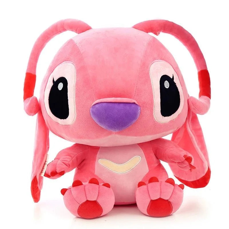 25CM Kawaii Disney Lilo & Stitch Couple Plush Doll Toys Cute Anime Pink Angel Models Stich Plush Baby Toys Kids Birthday Gift