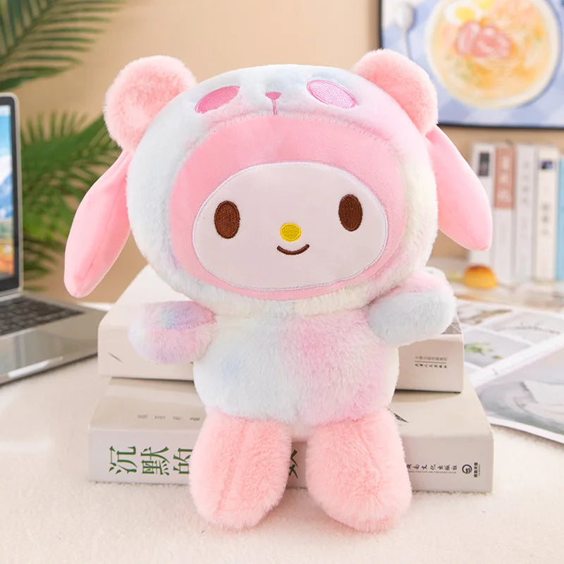 Sanrio 25Cm Anime Sanriod Toys Kawaii Kuromi  Cinnamorol Plush Soft Stuffed Animals Doll Plushie Pillow Children's Toys Gifts