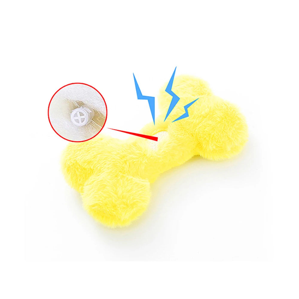 1PC Pet Supplies Plush Bone Modeling Containing Bb Called Sound Bite Dog Interactive Toy Wear-Resistant