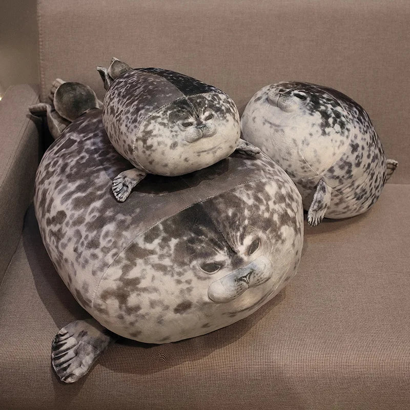80cm Giant Seal Lifelike Grey Sea Lion Aquatic Animal Plushie - Plushy Mart