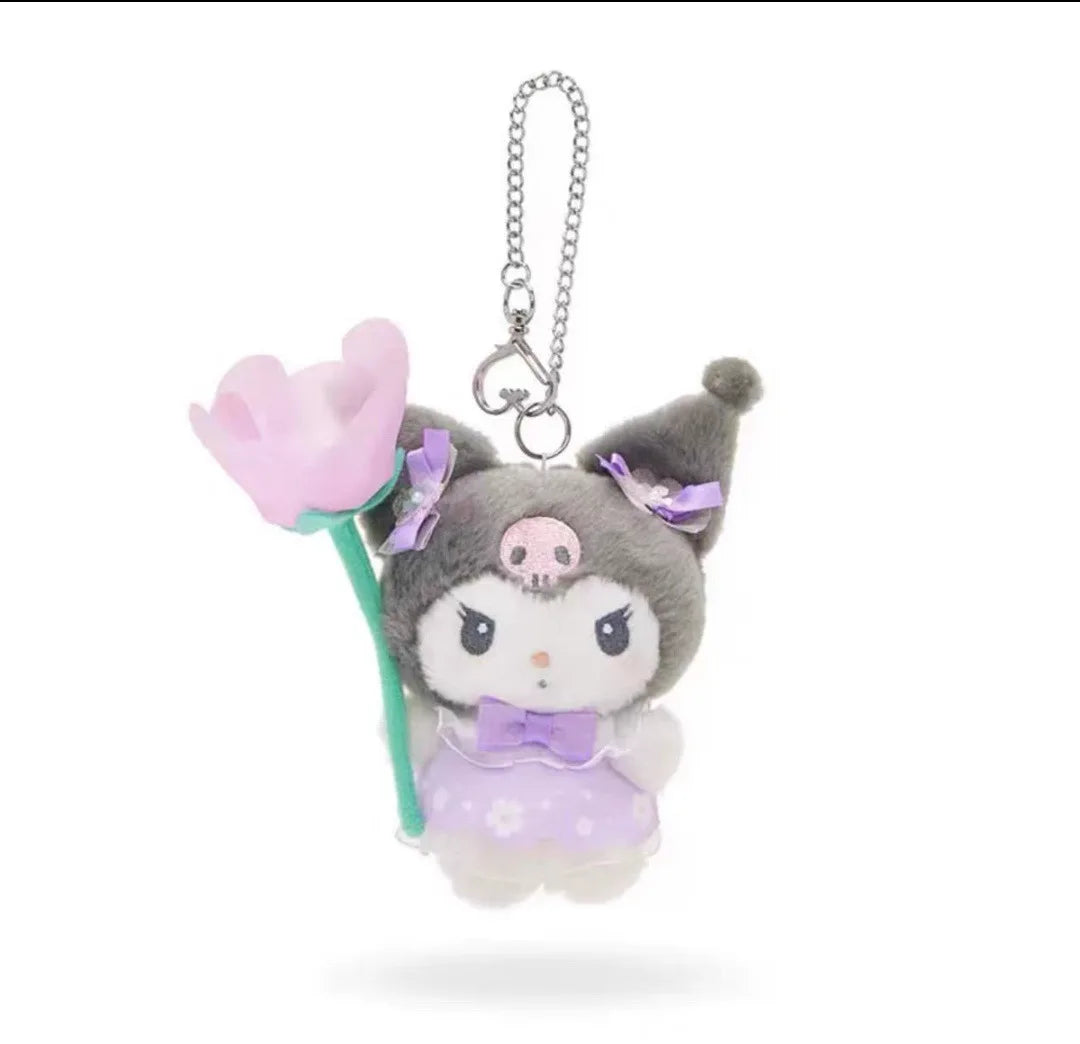 Sanrio Elf Fantasia Series Jade Guigou Melody Kuromi Pudding Dog Kt Cat Plush Pendant Gift Cute Peripheral Key Chain Holiday