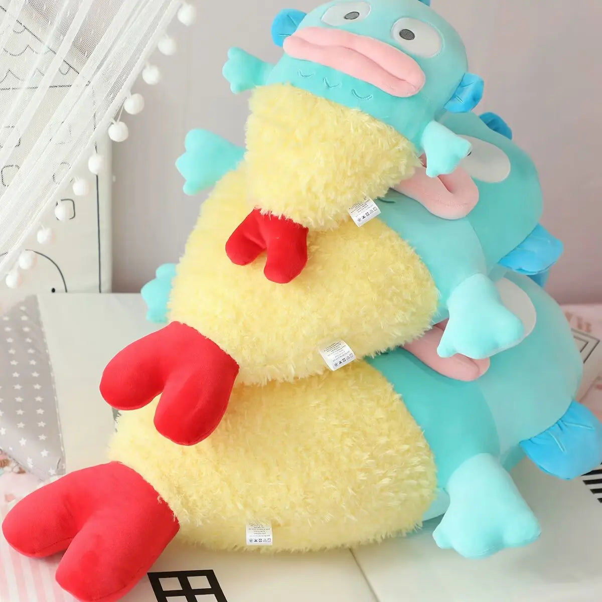 Funny Tempura Hangyodon Plush Toy Lovely Japanese Style Food Anime Plushies Throw Pillow Cuddly Doll Xmas Gifts Girl