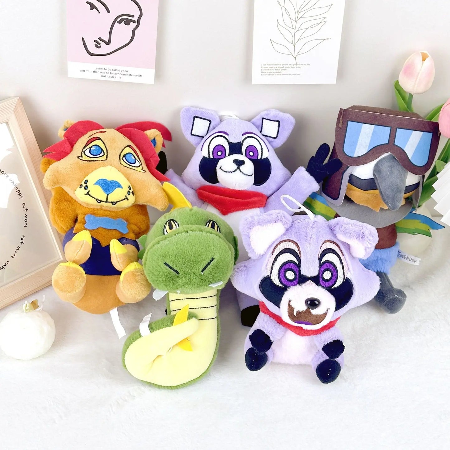 New Indigo Park Plush Toy Game Role Cute Purple Raccoon Doll Stuffed Animal Plush Toy for Kids Home Decoration Doll Gifts