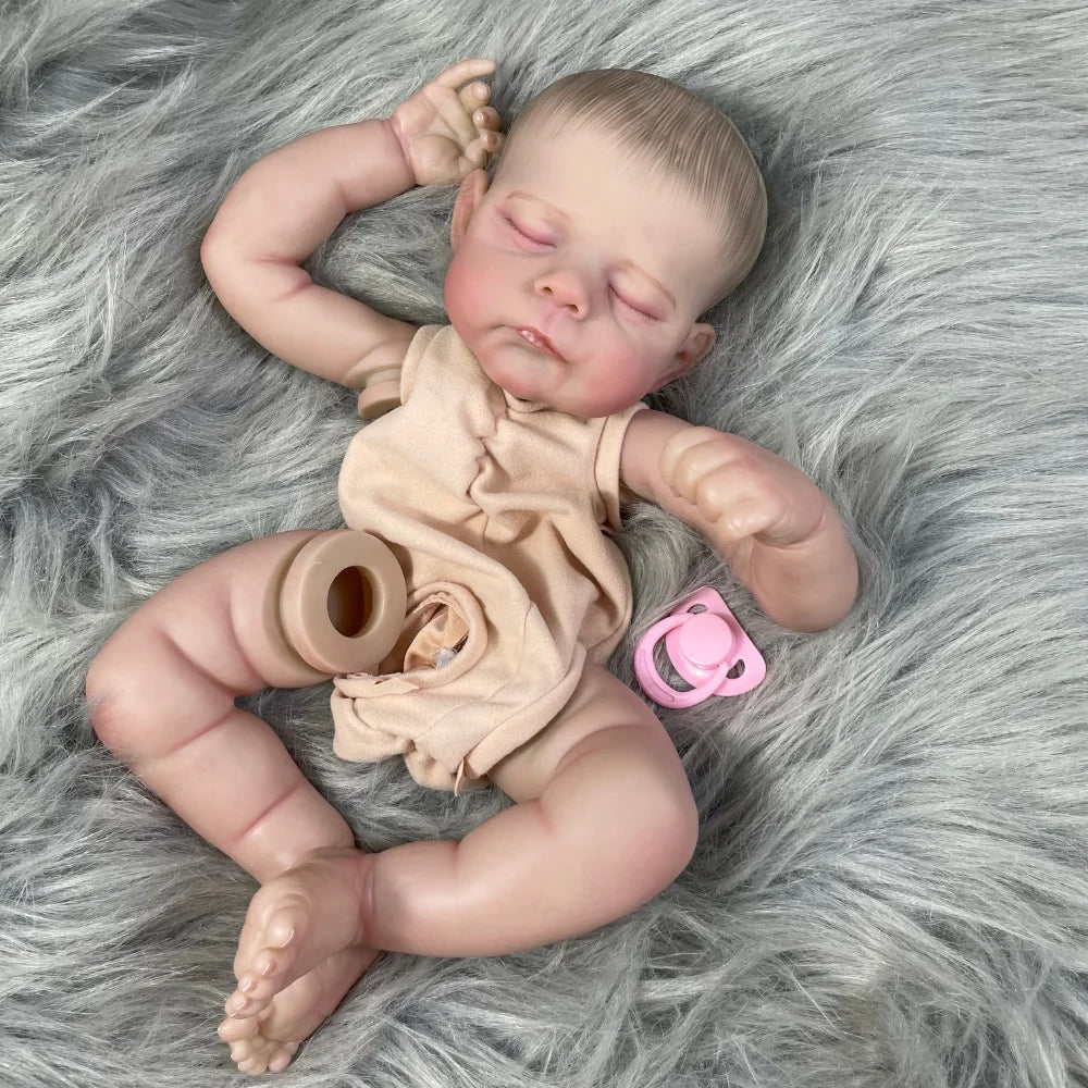 21 Inch Already Painted Reborn Baby Kit Eric/Erica With Eyelashes 3D Painted Skin Unassembled DIY Handmade Vinyl Doll Parts