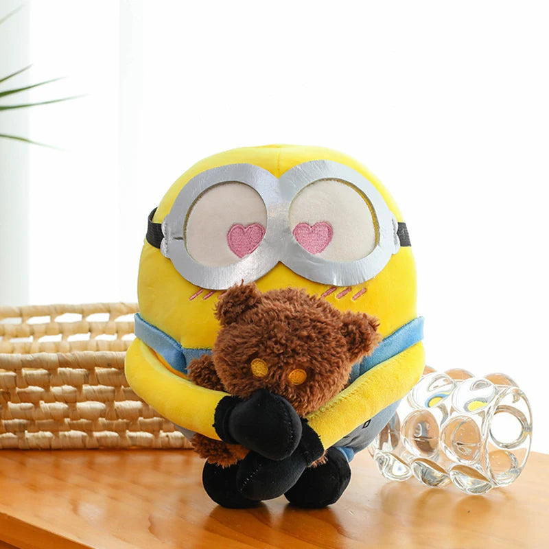 30CM Minion Pillow Movie Peripheral Yellow Plush Bob Plush Stuffed Toy Jeans Soft Doll Pillow Decoration Children's Birthday Gif