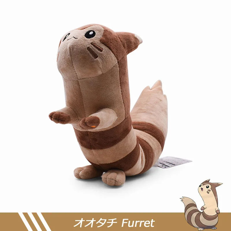 Pokemon Furret Plush Toys Kawaii Pikachu Plush Doll Soft Stuffed Cartoon Japan Anime Elf Doll Birthday Gift For Children